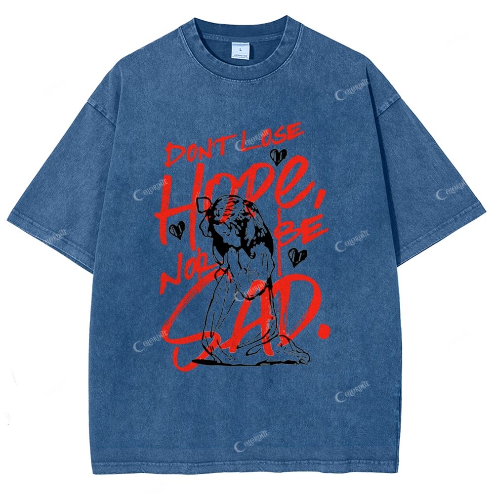 Unisex Letter Printed Washed Tee