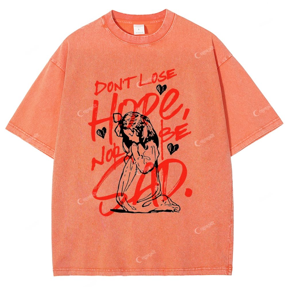 Unisex Letter Printed Washed Tee
