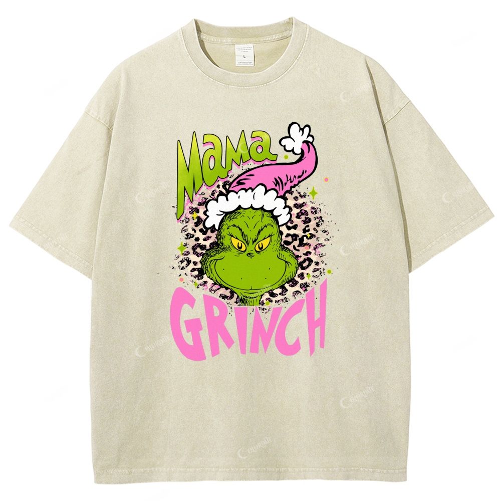  Green-Haired Monster Printed Washed Tee