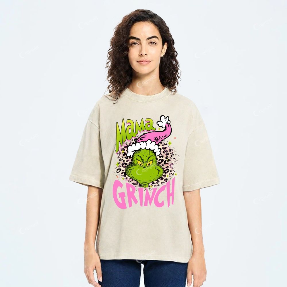  Green-Haired Monster Printed Washed Tee