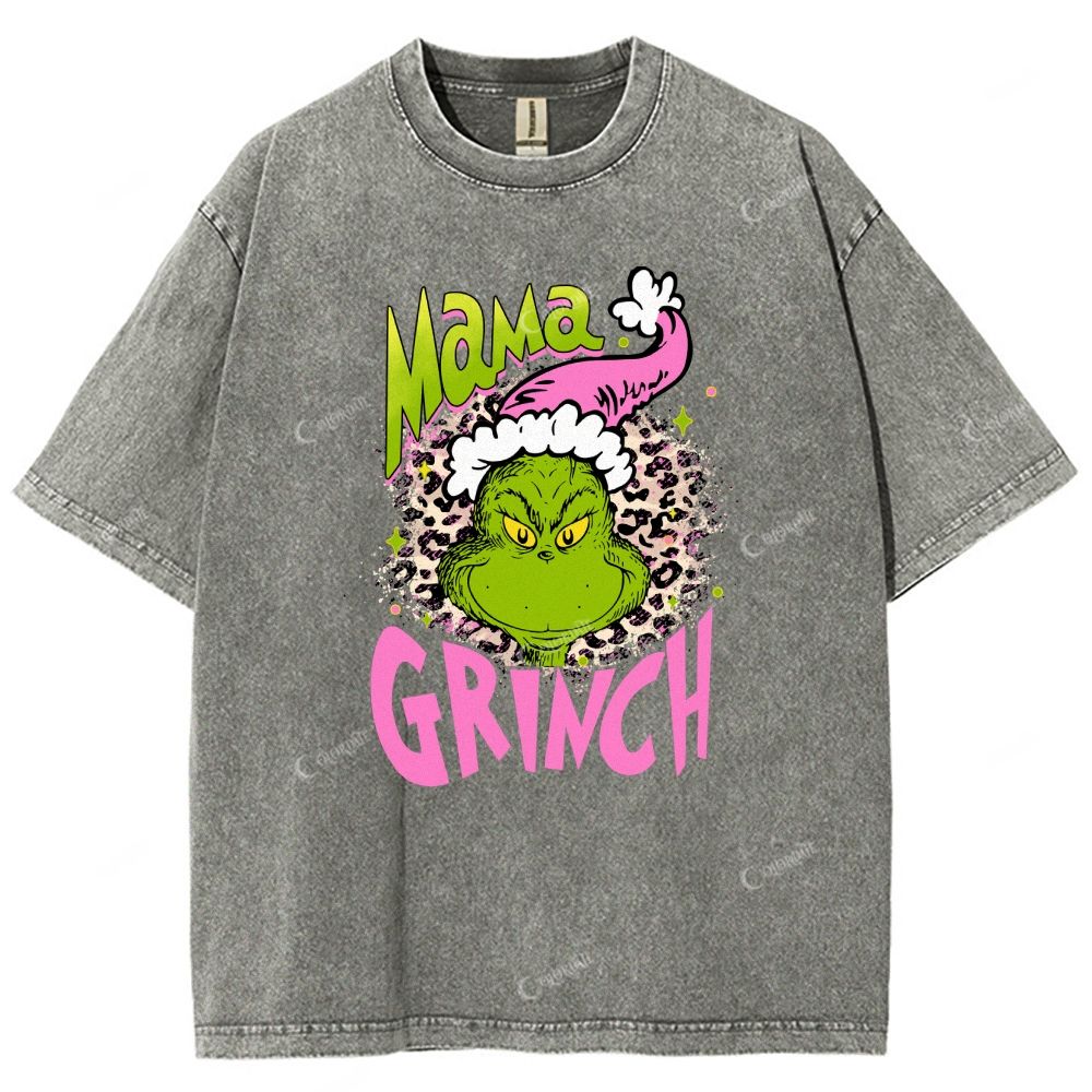  Green-Haired Monster Printed Washed Tee
