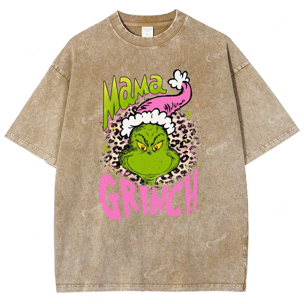  Green-Haired Monster Printed Washed Tee