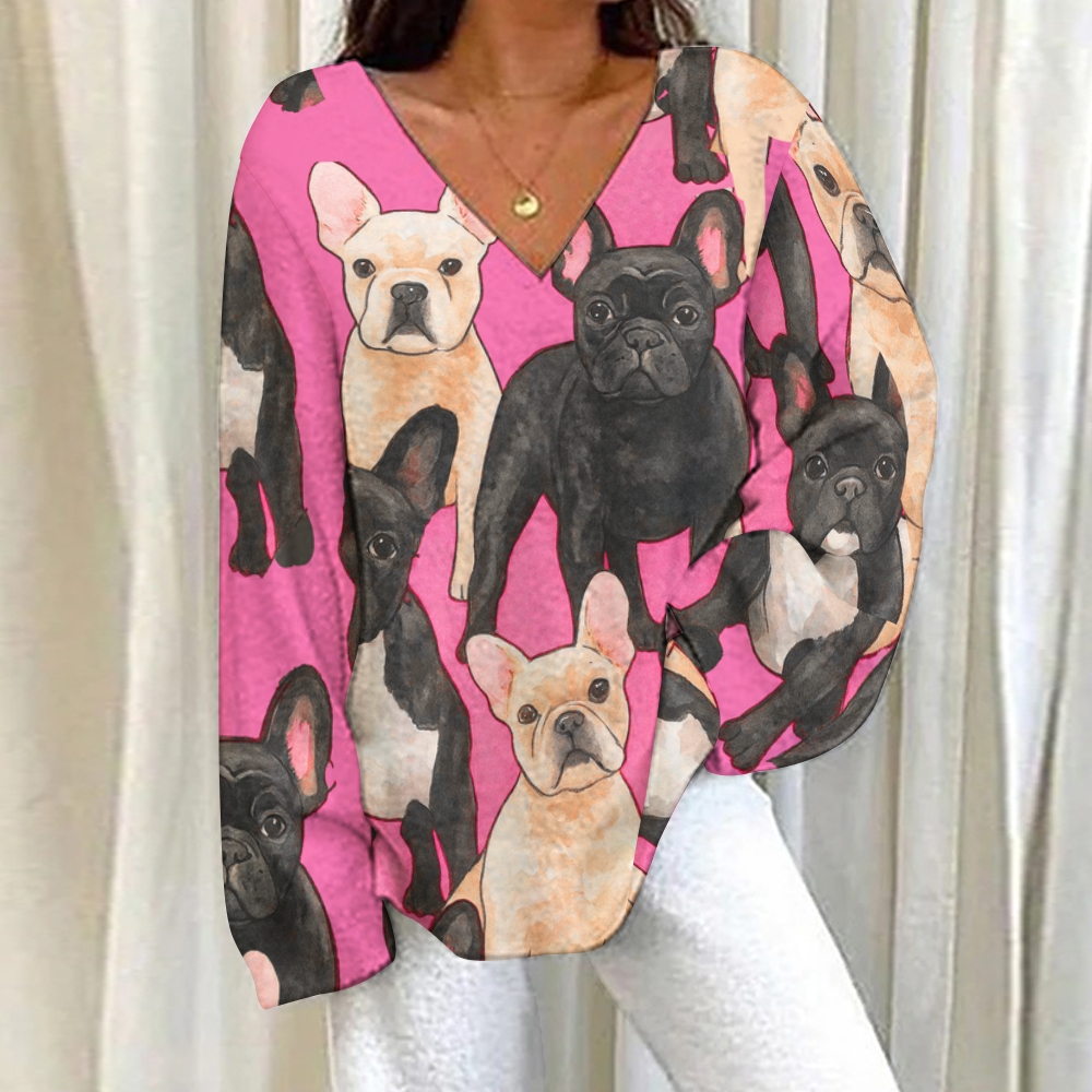 Women's Pink Bulldog Print Fleece Suit