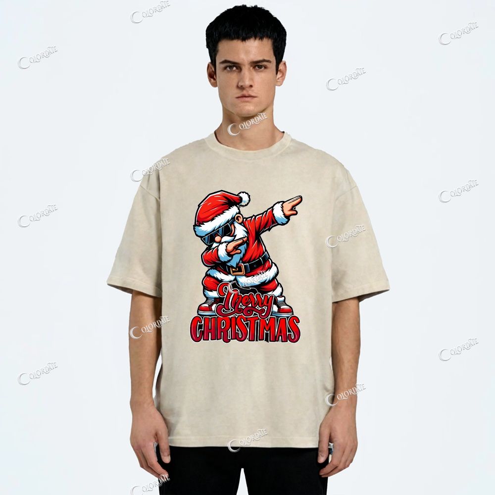 Unisex Merry Christmas Printed Washed Tee