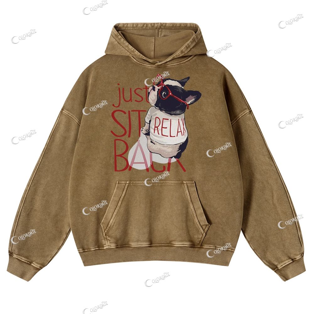 Cute Cat Casual Washed Hoodie