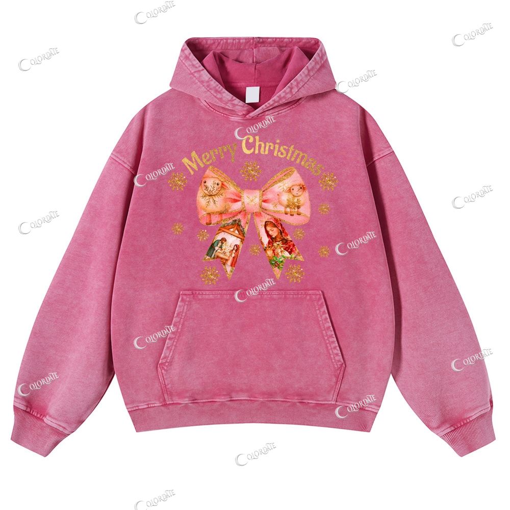 Merry Christmas Casual Washed Hoodie