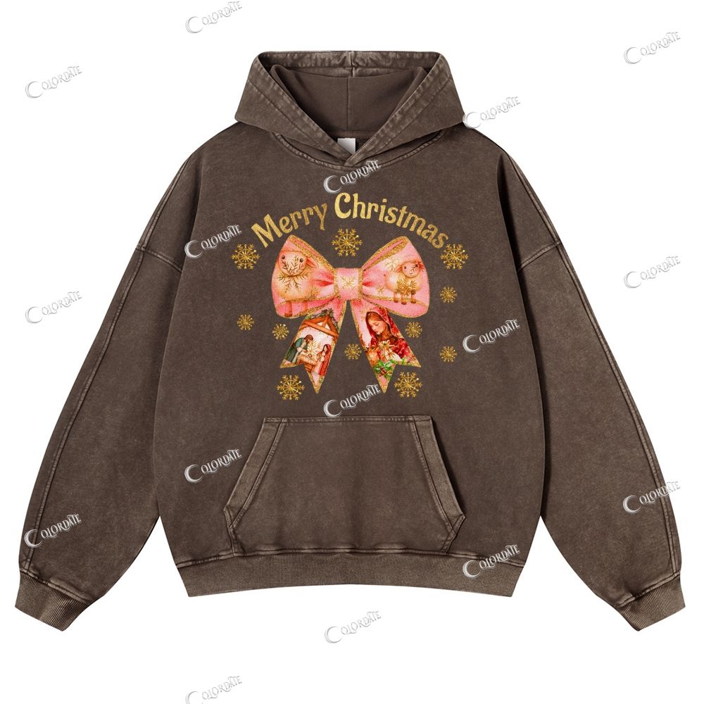 Merry Christmas Casual Washed Hoodie