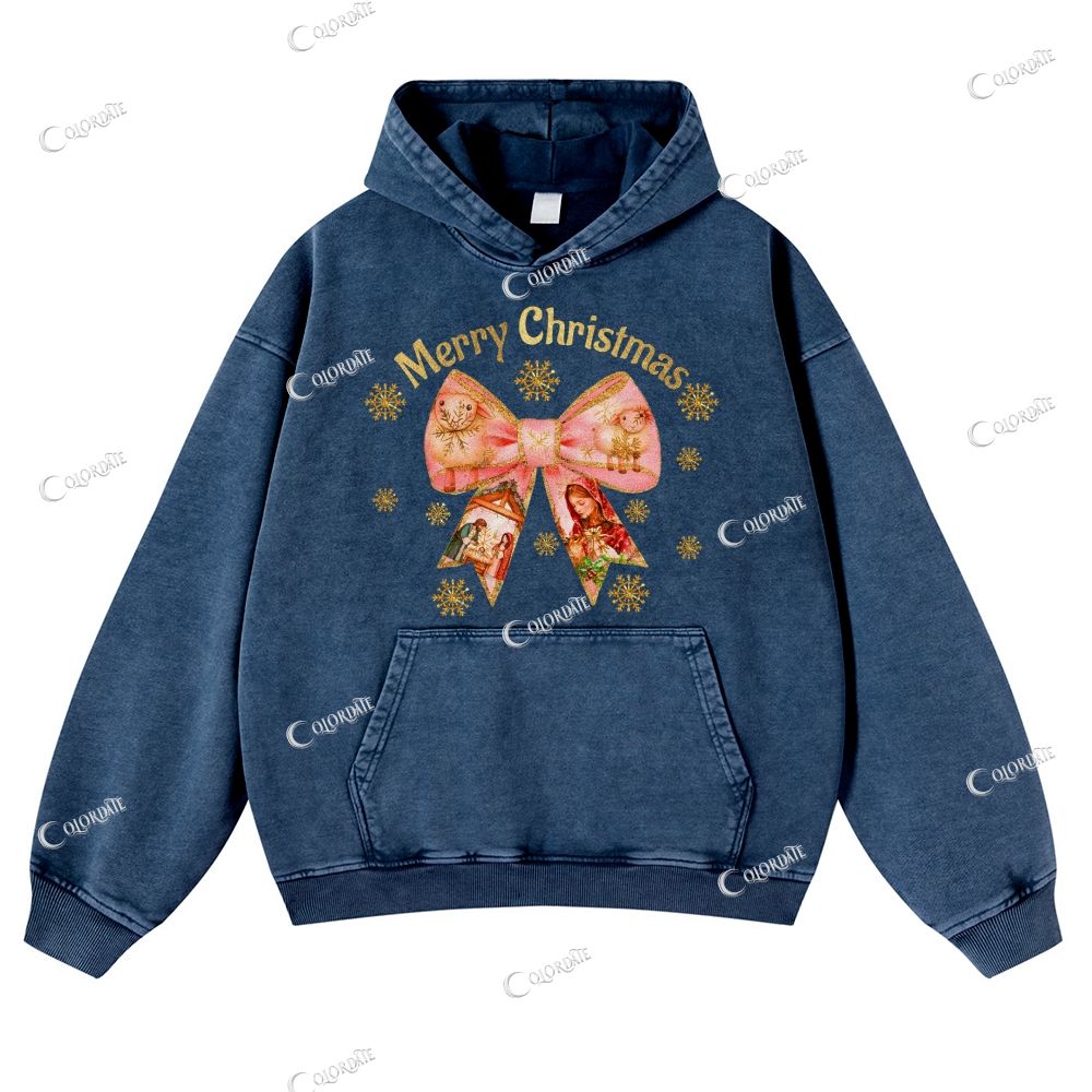 Merry Christmas Casual Washed Hoodie