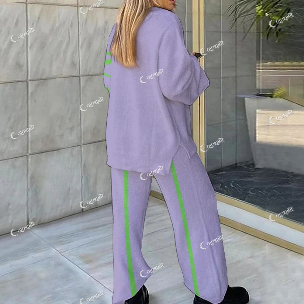 Colordate Merry Christmas Print Loungewear Set For Women