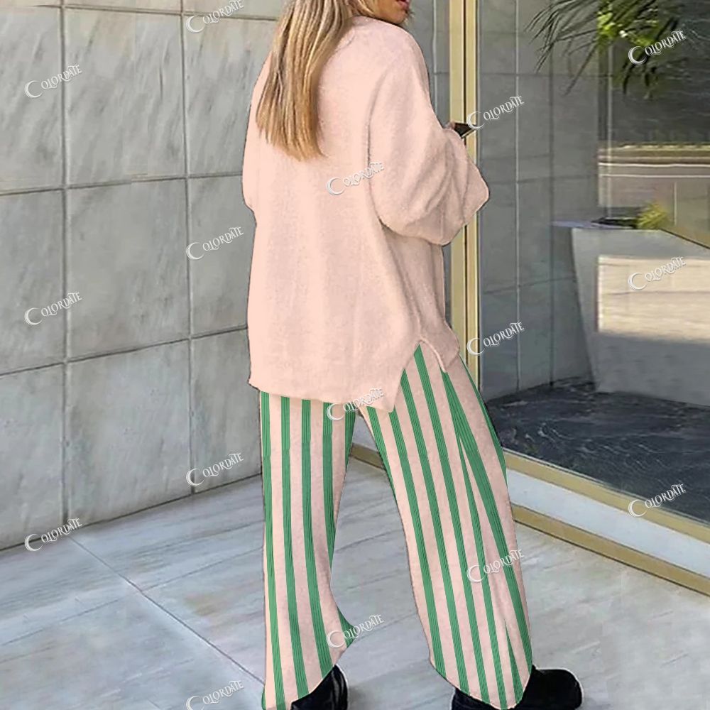 Colordate Santa Claus Print Loungewear Set For Women