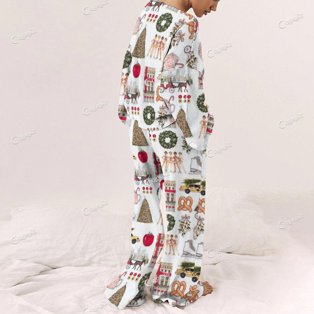 Women's Christmas  Print Long Sleeve Pajama Set