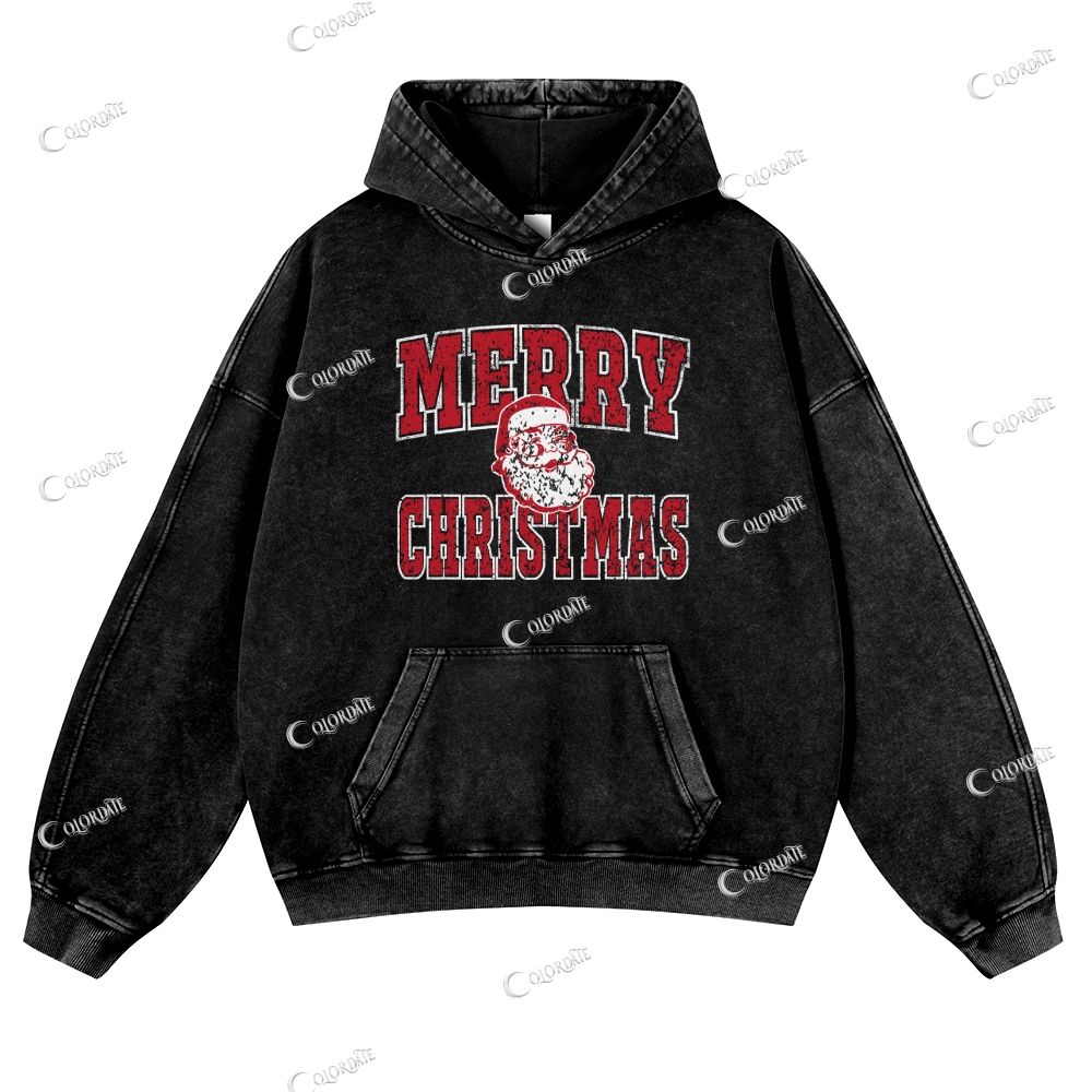 Merry Christmas Casual Washed Hoodie