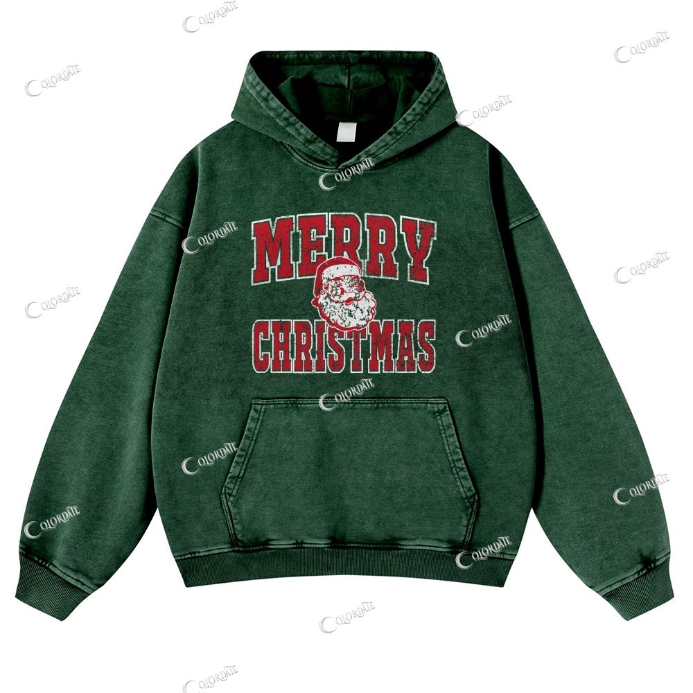 Merry Christmas Casual Washed Hoodie