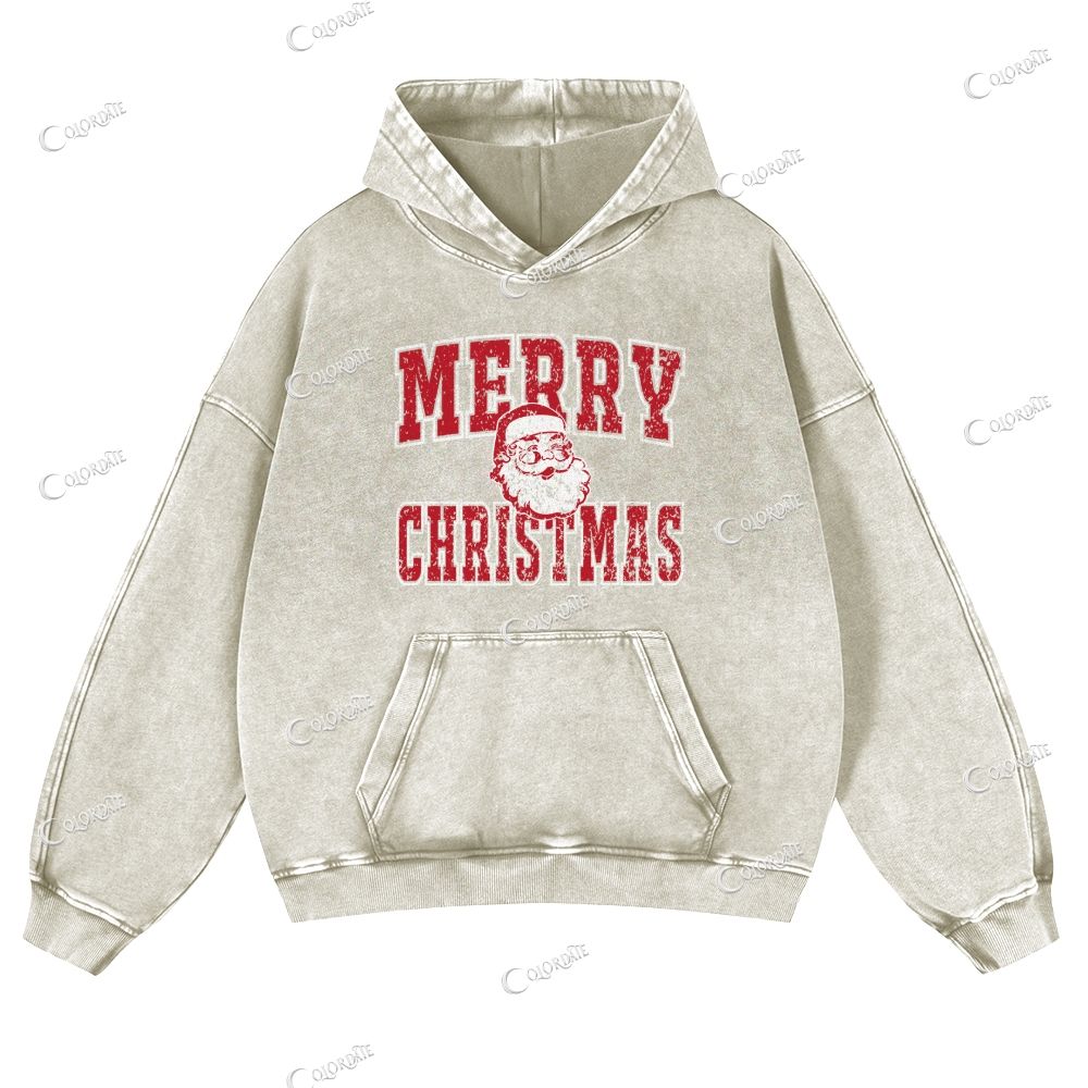 Merry Christmas Casual Washed Hoodie