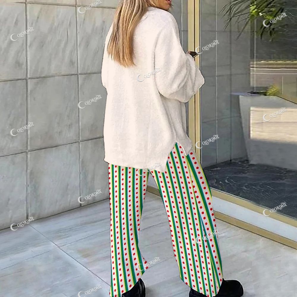 Colordate Christmas Girl Print Loungewear Set For Women