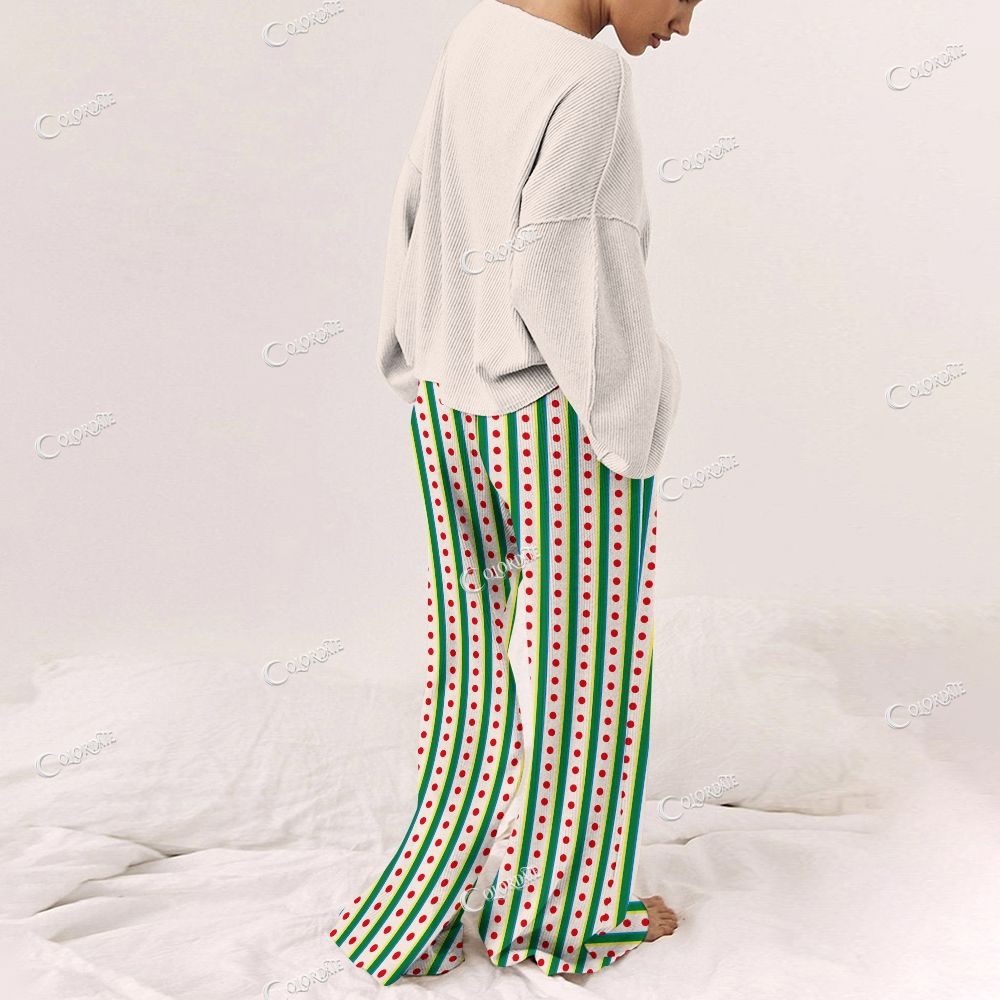 Colordate Women's Christmas Girl Print Long Sleeve Pajama Set
