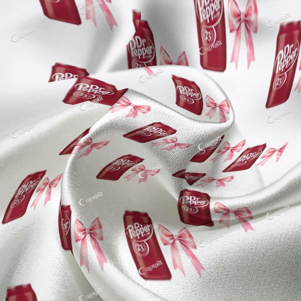 White Red Soda Can & Bow Print Button-Front Pajama Set