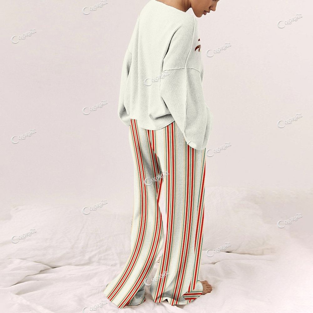 Colordate Women's Elk Print Long Sleeve Pajama Set