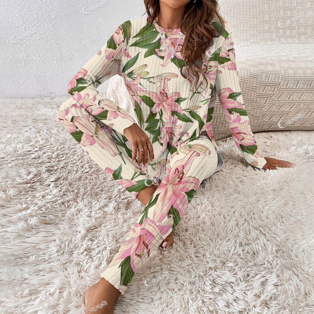 Colordate Women's Lily Print Long Sleeve Suit