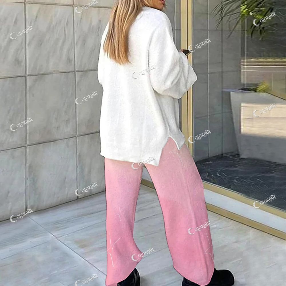 Colordate Pink Flower Print Loungewear Set For Women