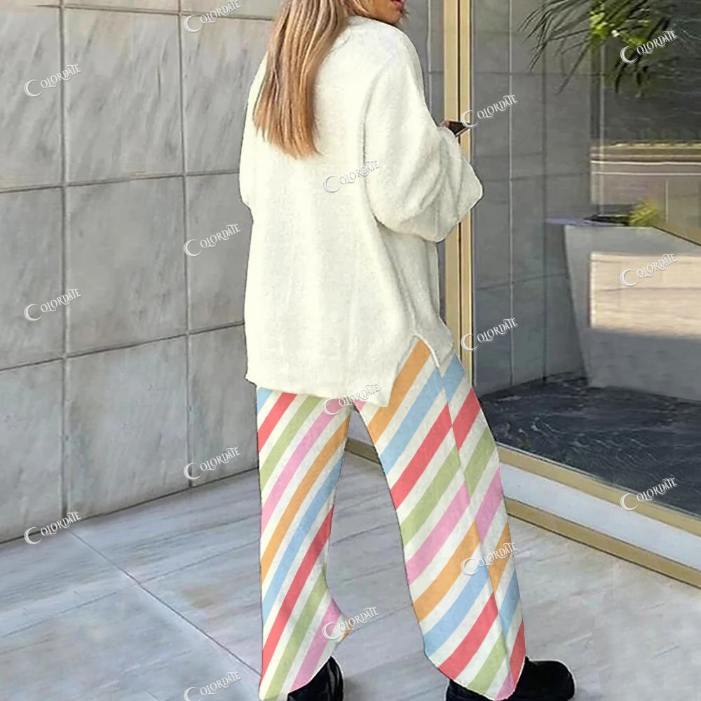 Colordate Colorful Floral Print Loungewear Set For Women