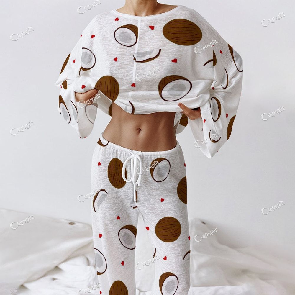 Women's coconut Long Sleeve Cotton Homewear Set 