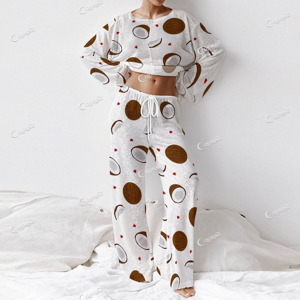 Women's coconut Long Sleeve Cotton Homewear Set 