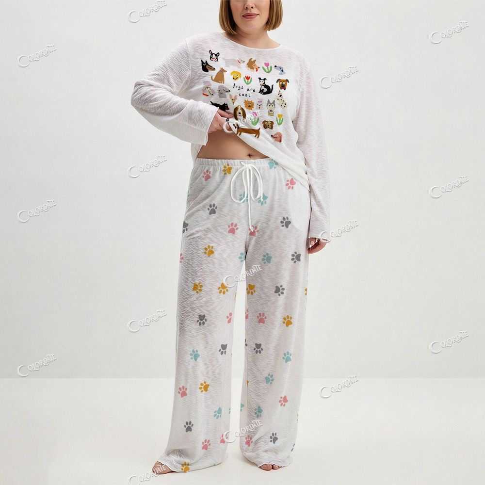 Women's Woodland Animal Print Long Sleeve Cotton Homewear Set