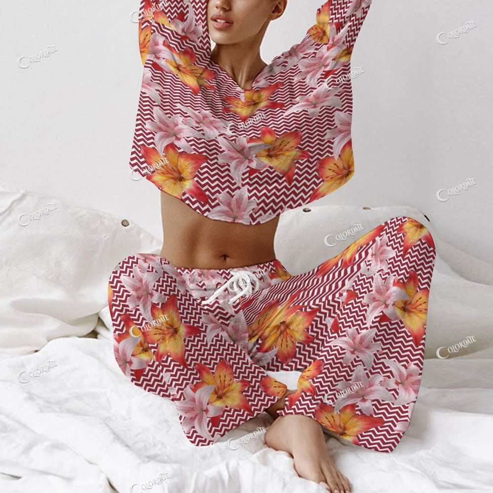 Women's Lily Chevron Print Long Sleeve Cotton Homewear Set