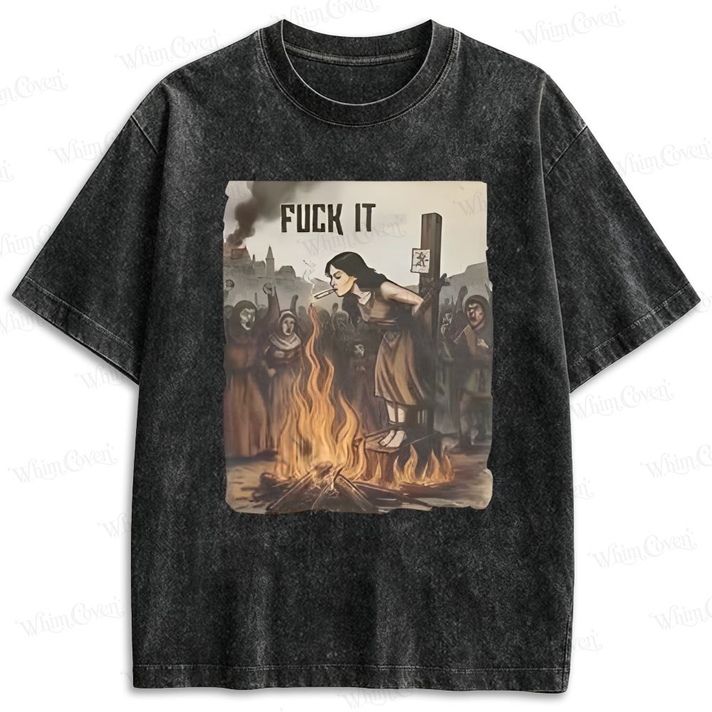 Dark Academia Witch Trial Graphic Retro Washed T-shirt