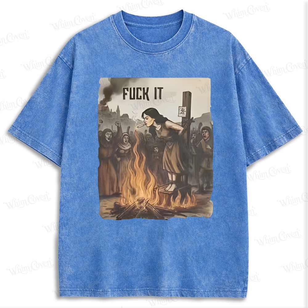 Dark Academia Witch Trial Graphic Retro Washed T-shirt