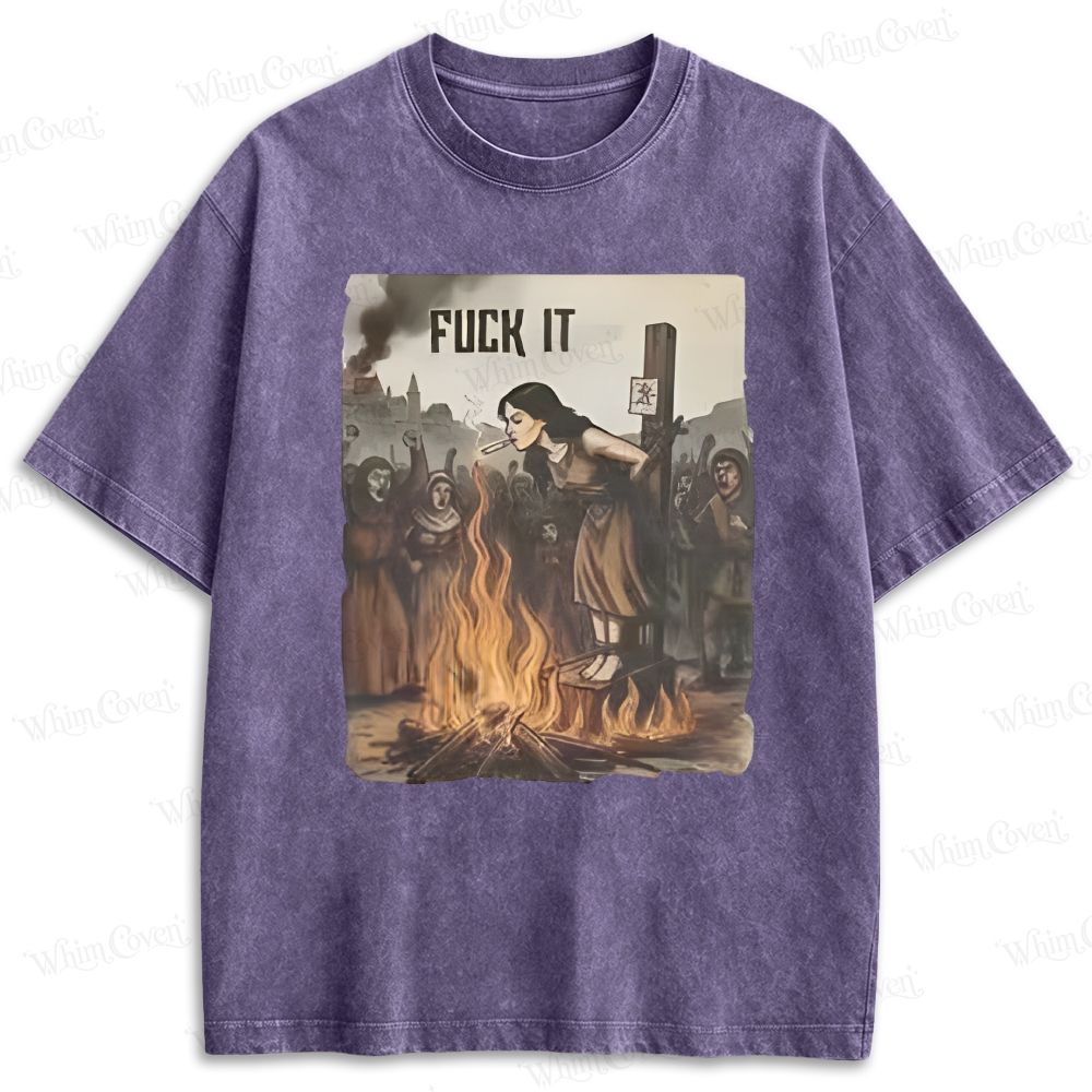 Dark Academia Witch Trial Graphic Retro Washed T-shirt