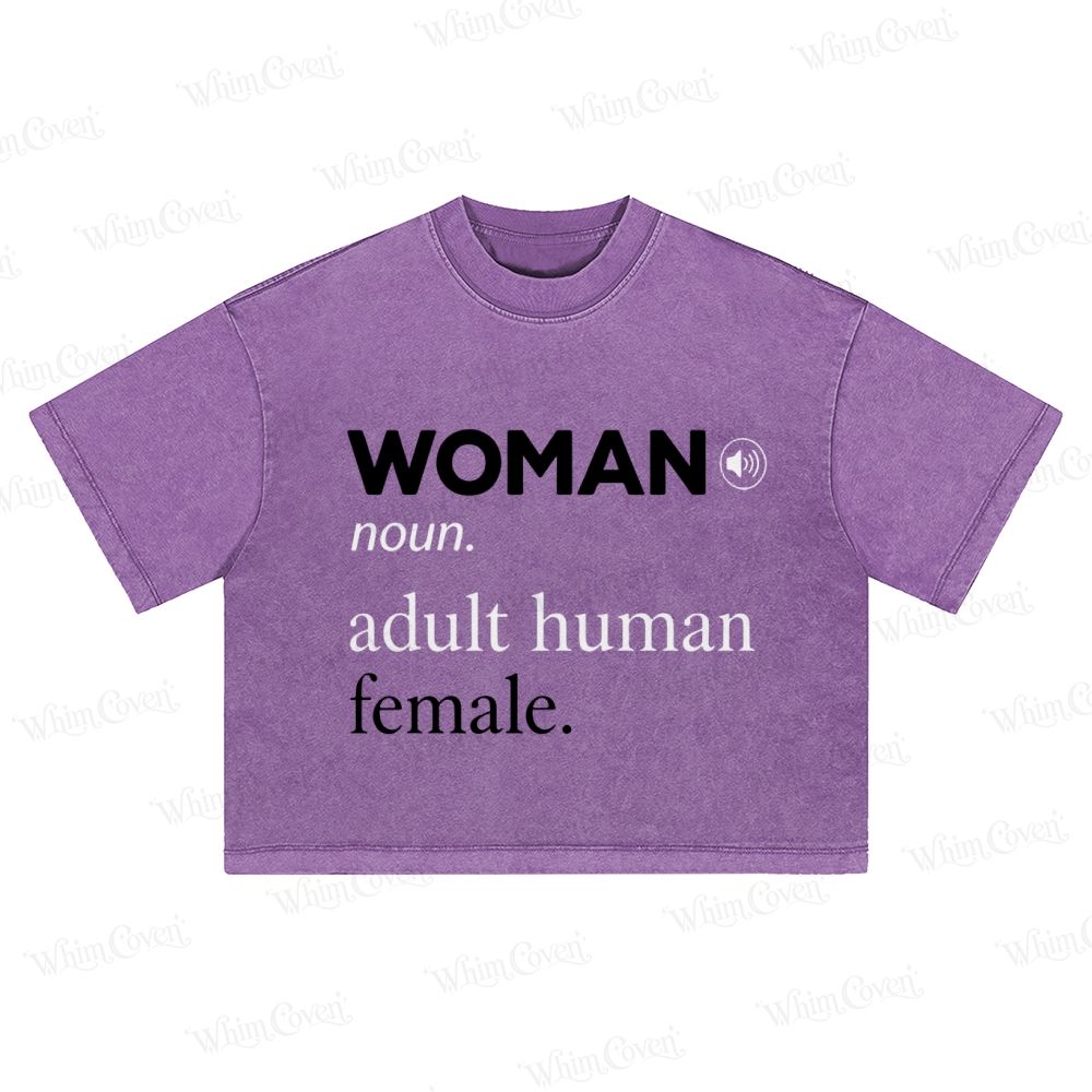 WOMAN Definition Graphic Washed Cropped T-Shirt