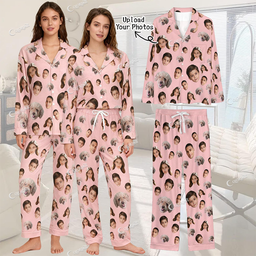 Addcustom Your Photos Woman's Print Home Long Sleeve Suit