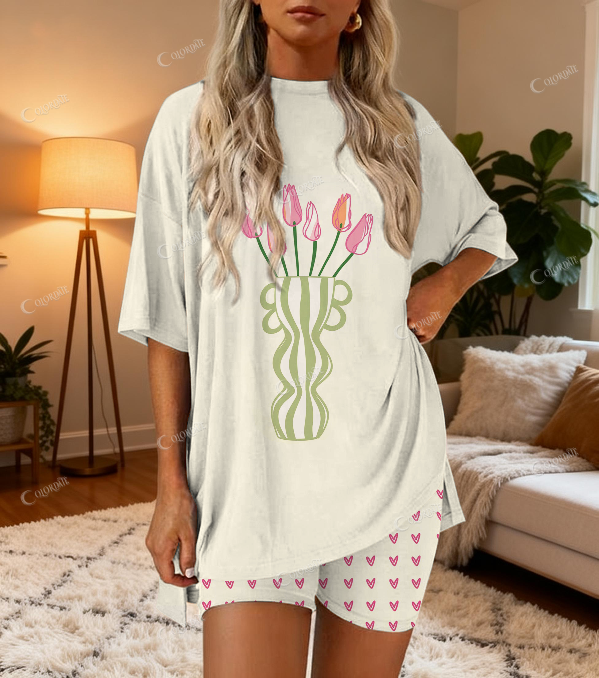 Tulip Vase Print Bamboo-Soft Lounge Set
