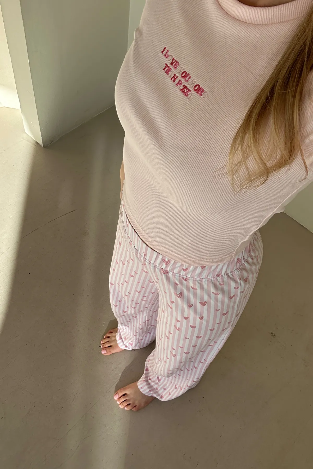 Sleep Shirt Hearts Print Pajama Top