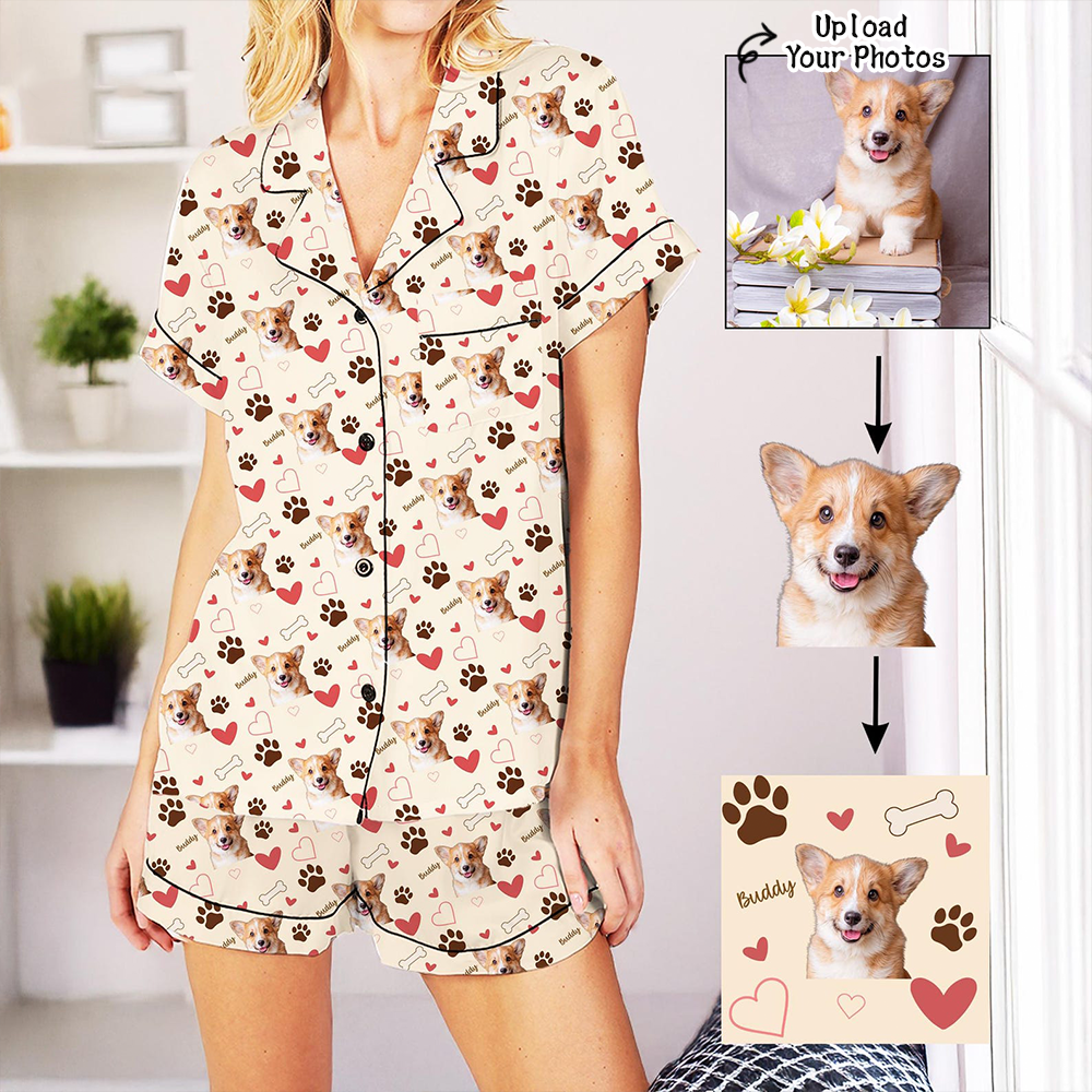 Addcustom Your Photos Women's Short Pajama Set