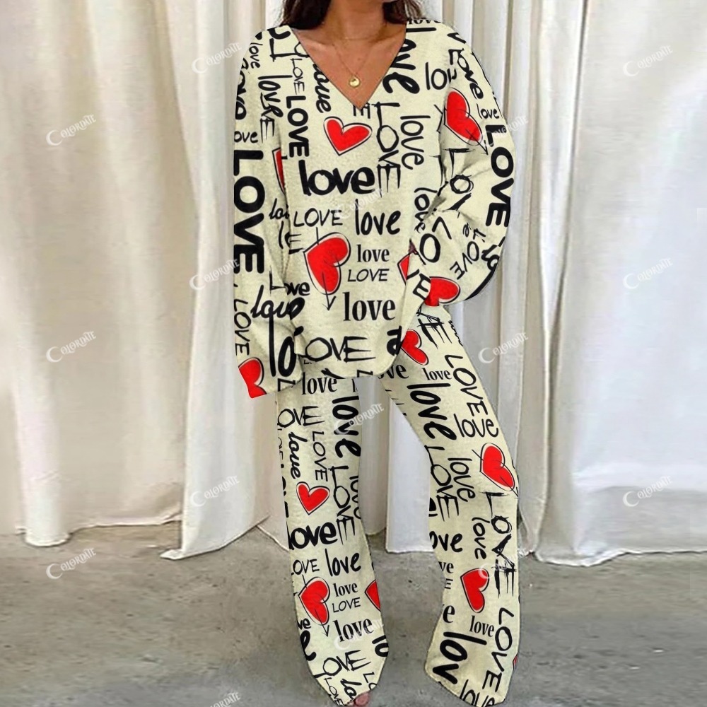 Valentine Love Letter Loungewear Set For Women