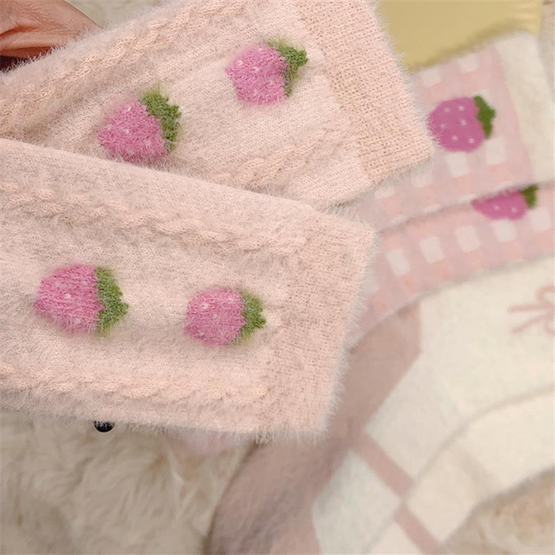 Pink Girls Plush Soft Floor Socks