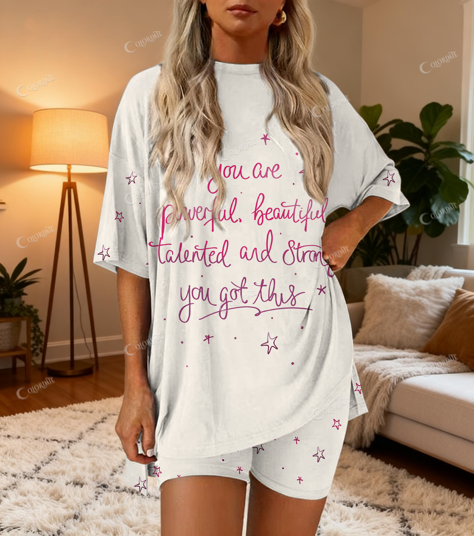 Text Print Bamboo-Soft Lounge Set
