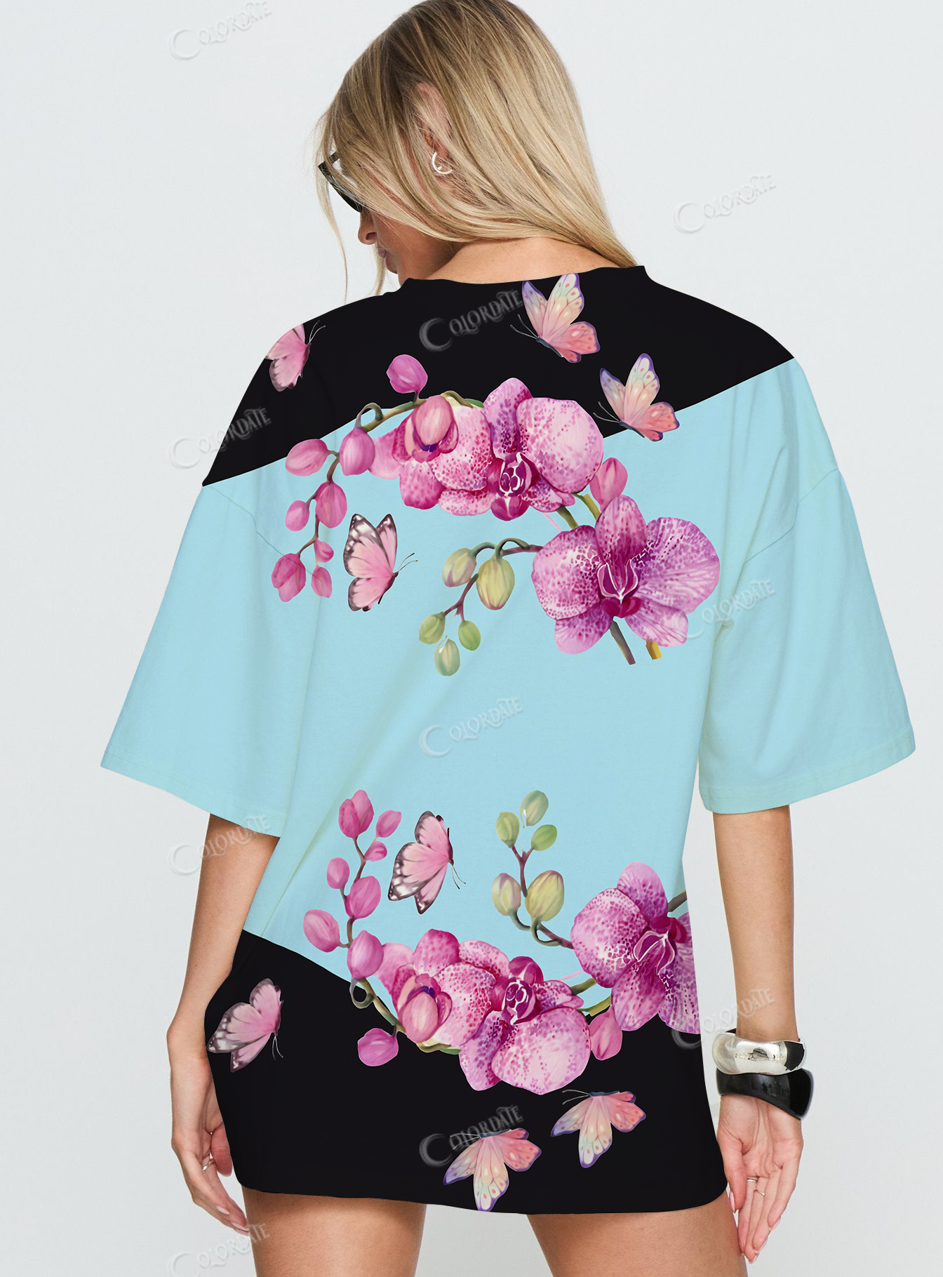 Orchid Butterfly Print T-Shirt