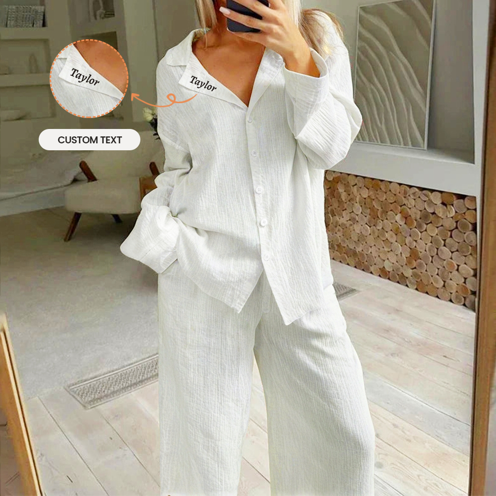 Custom Women's Cotton Cardigan Homewear Set