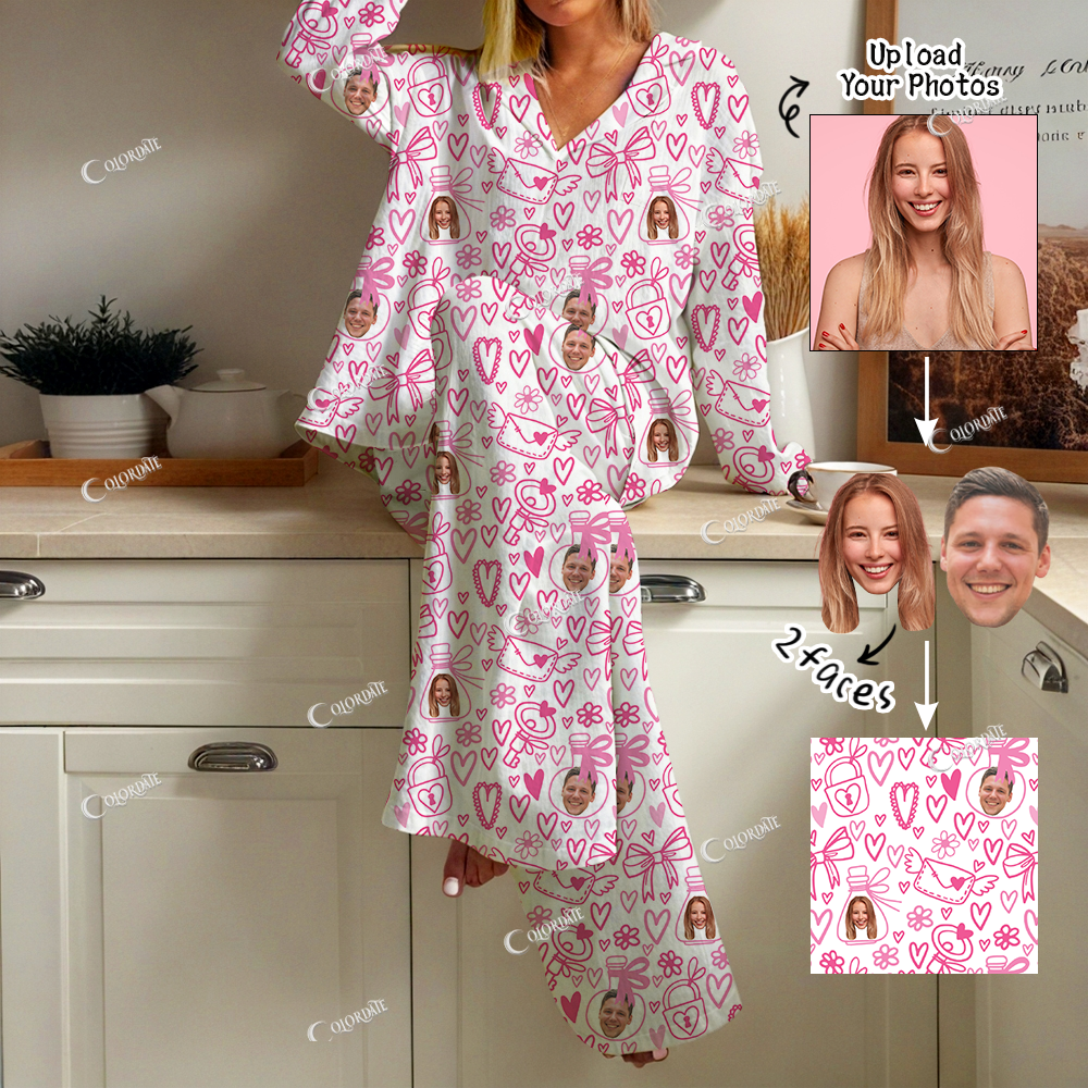 Addcustom Your Photos Women's Cardigan Homewear Set