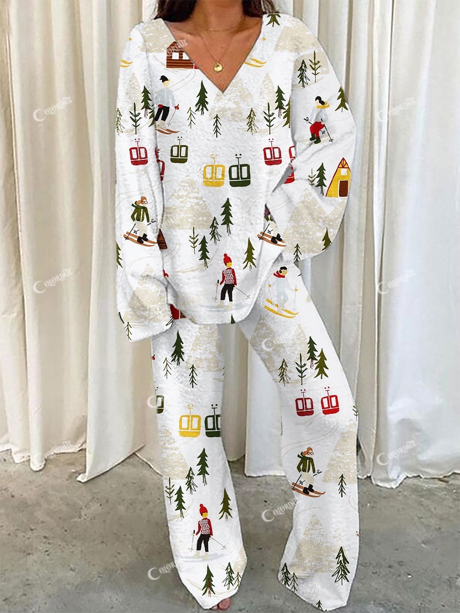 Women's Ski Print Loungewear Set