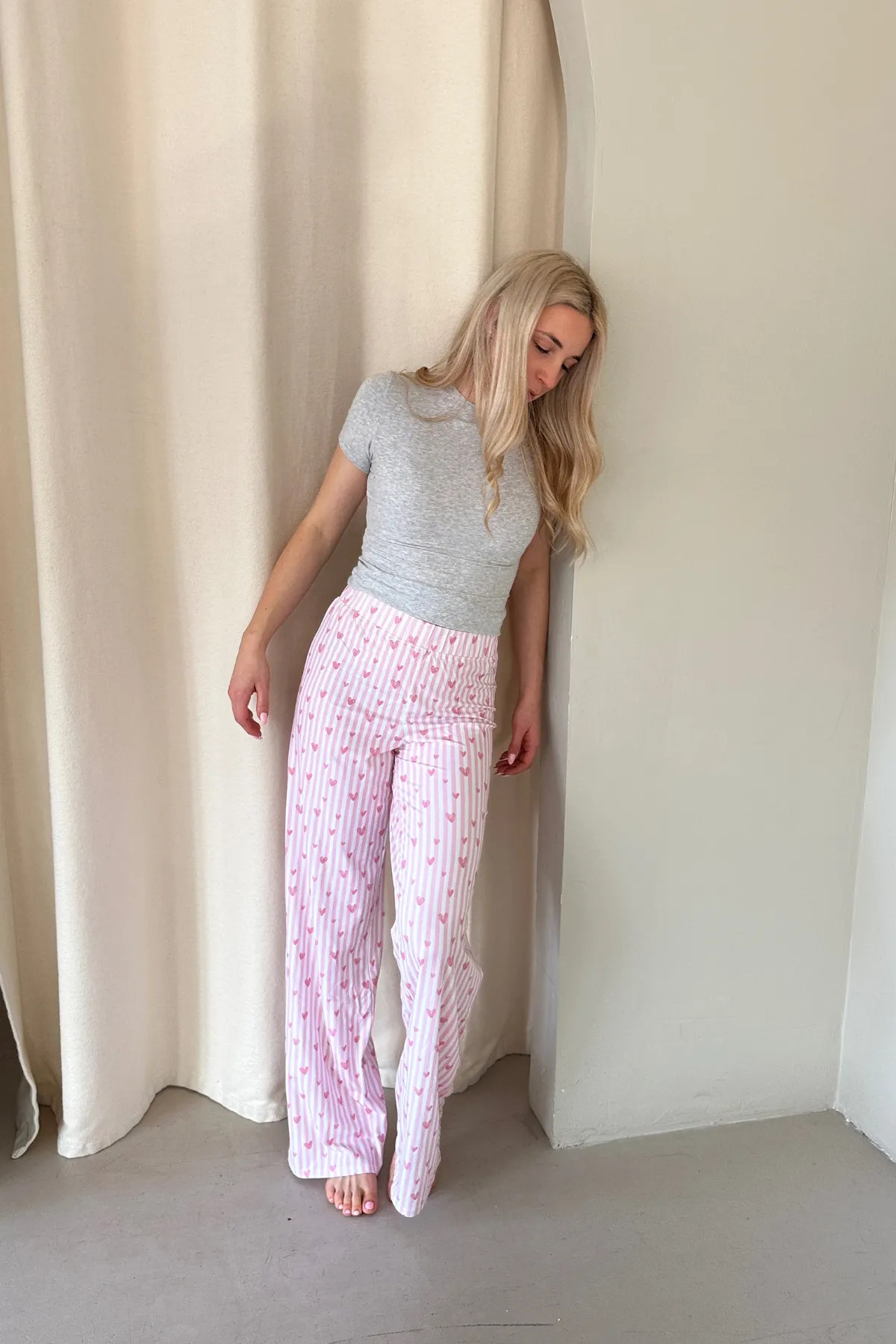 Sleep Shirt Hearts Print Pajama Top