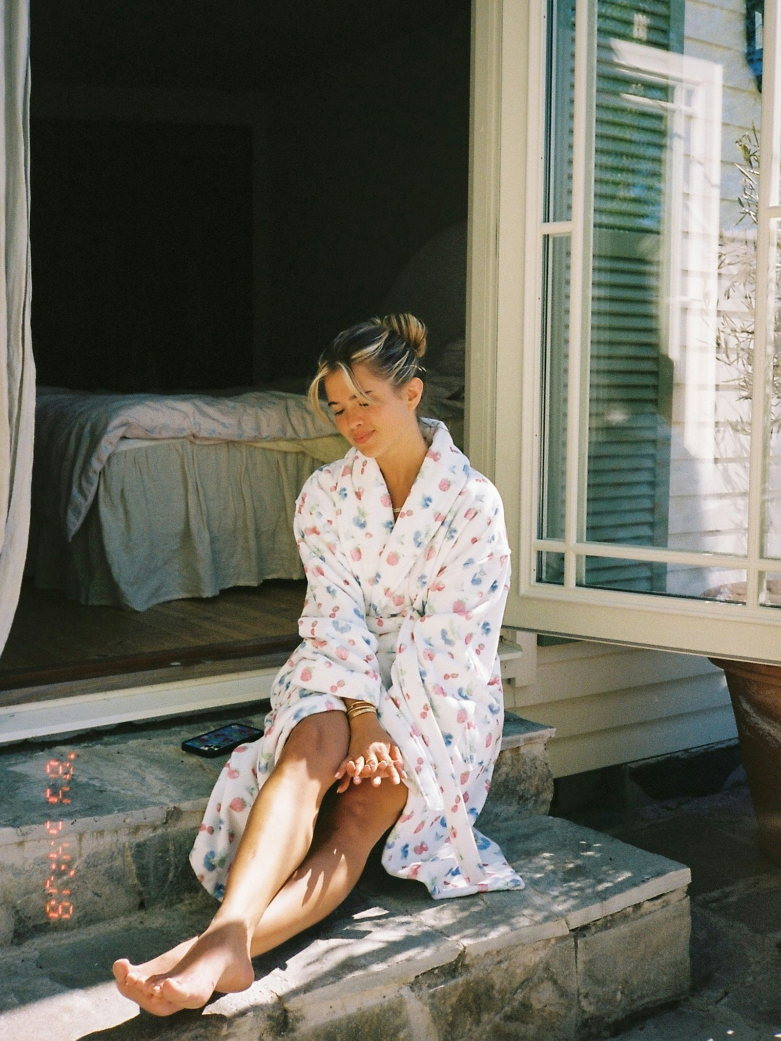 Women Berries Print Robe