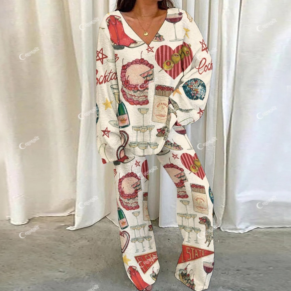 Fun Cartoon Loungewear Set For Women