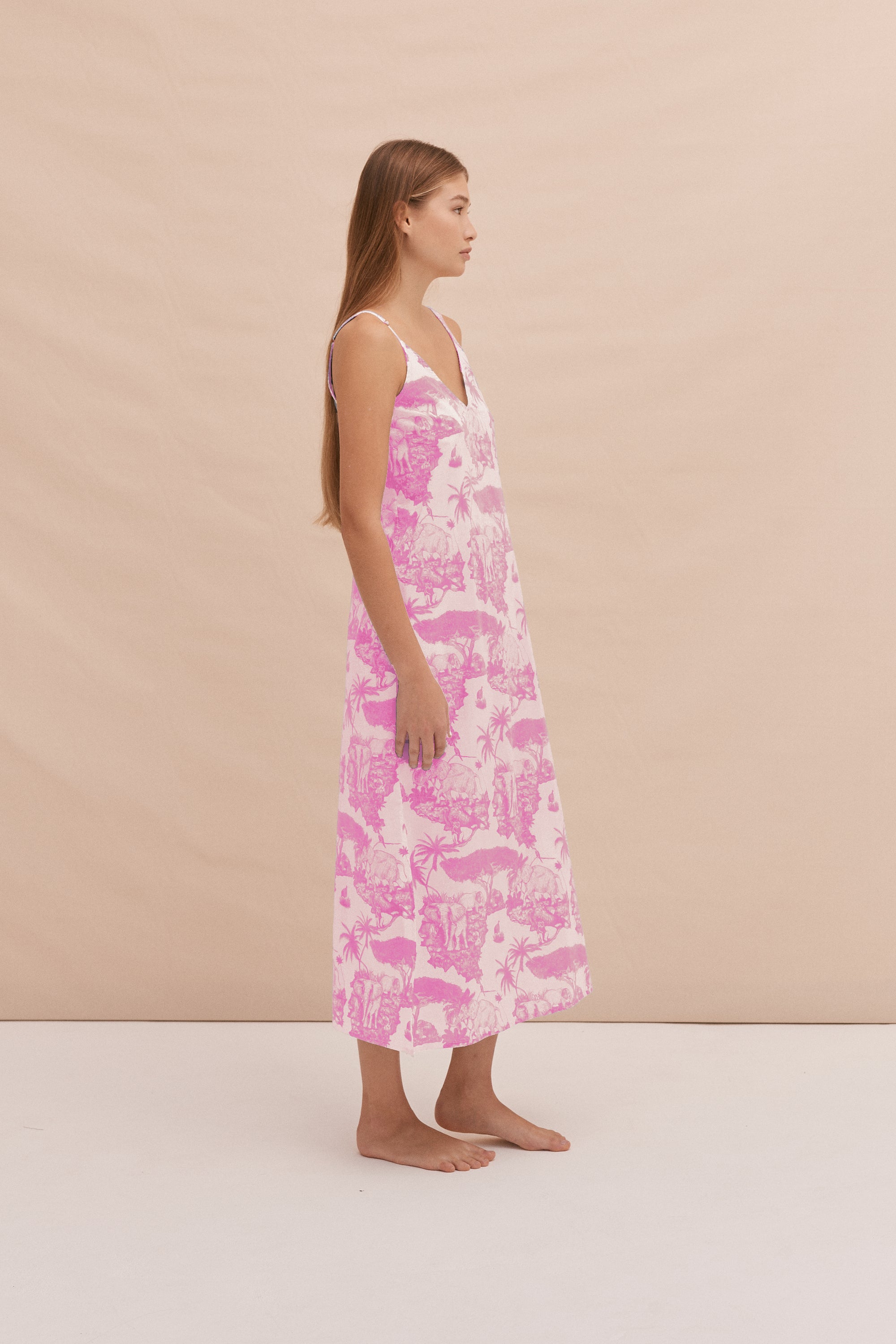 Pink Camisole Printed Slide Pajamas