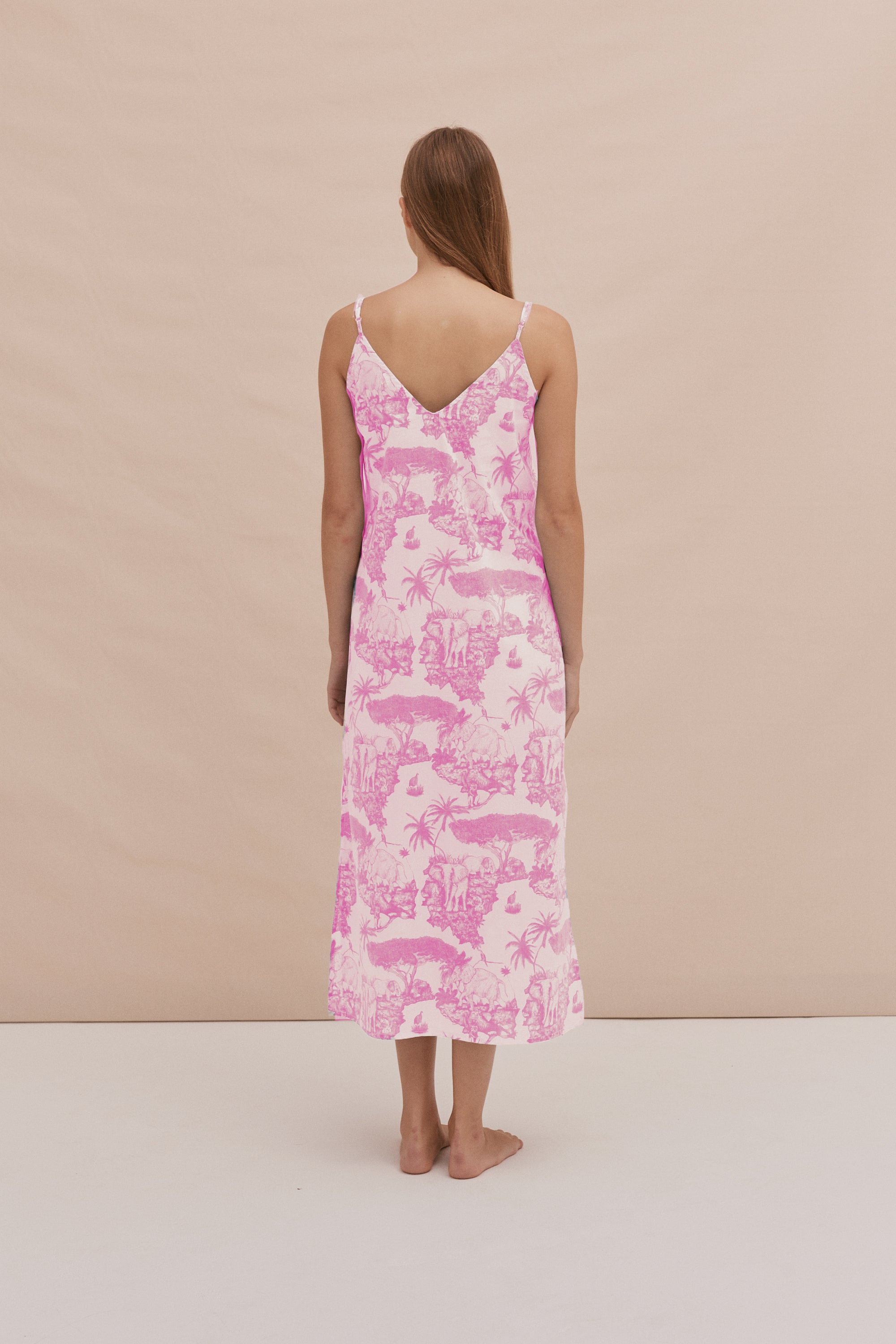 Pink Camisole Printed Slide Pajamas