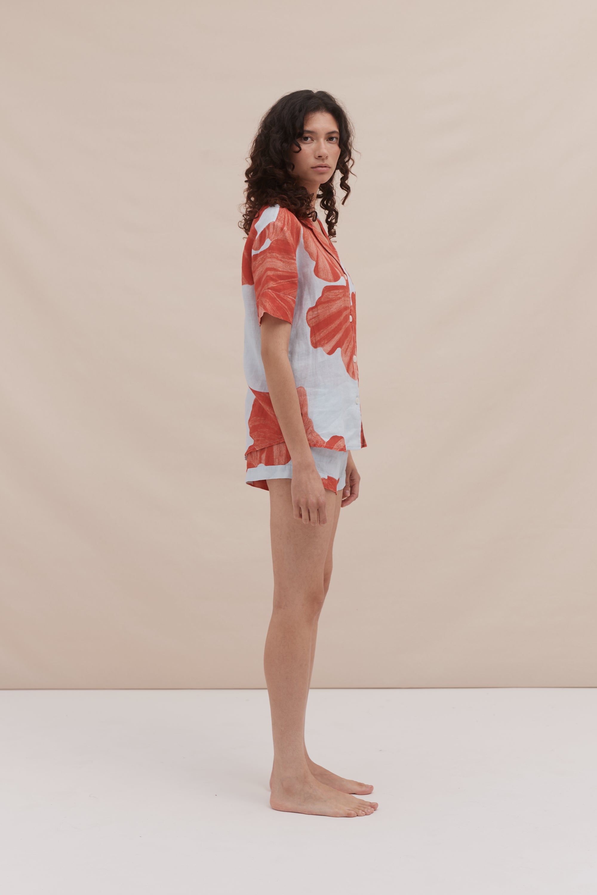 Hibiscus Print Short Pajama Set